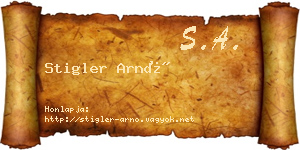 Stigler Arnó névjegykártya